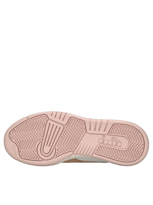 Leather and suede sneakers DIADORA HERITAGE | B.560 CRACKLE LAME WNBIANCO-ROSA
